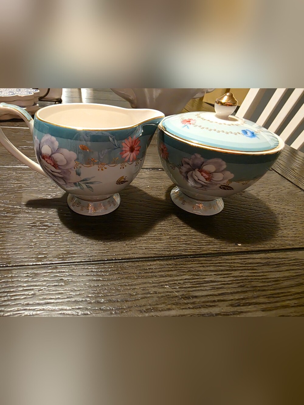 Floral Cream & Sugar Set